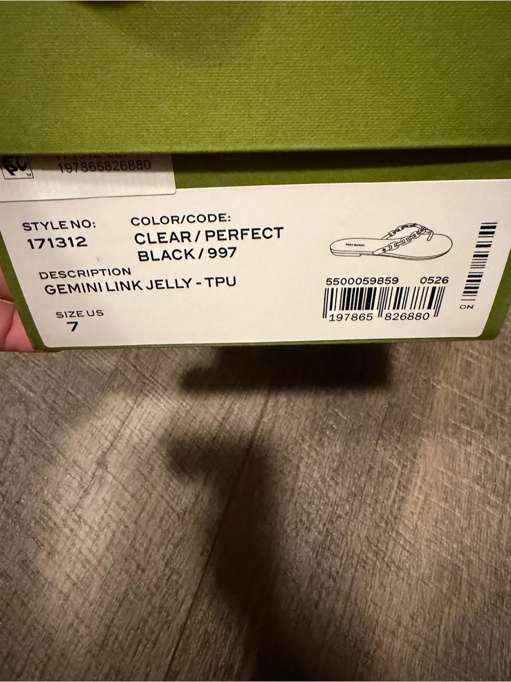 Tory Burch Black Jelly Sandals with Clear Braided Straps